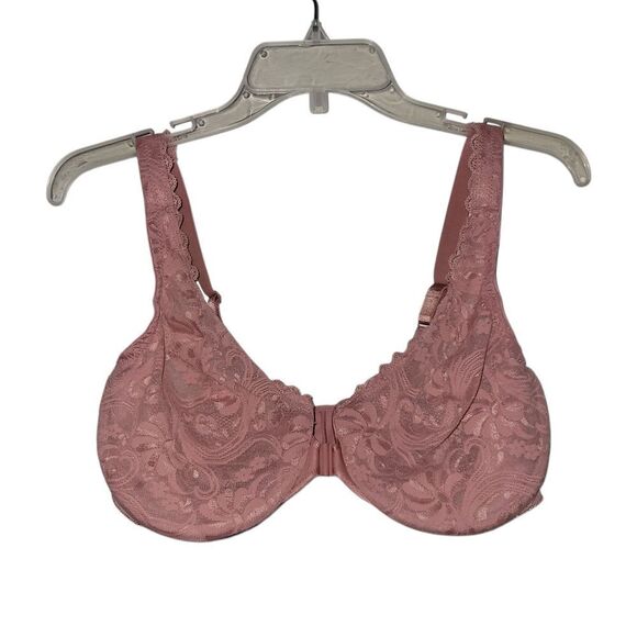 Glamorise Pink Lace Full-Coverage Bra - Picture 1 of 3